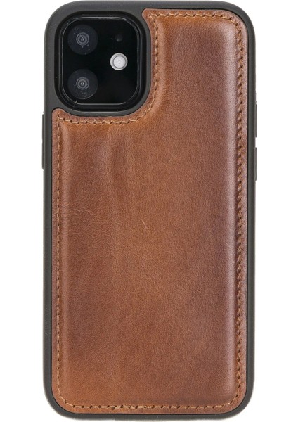 Apple iPhone 12 Mini Uyumlu Deri Arka Kapak RST2EF Taba