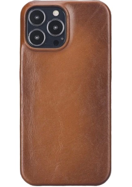 Apple iPhone 13 Pro Max Uyumlu Deri Arka Kapak Uj RST2EF Taba