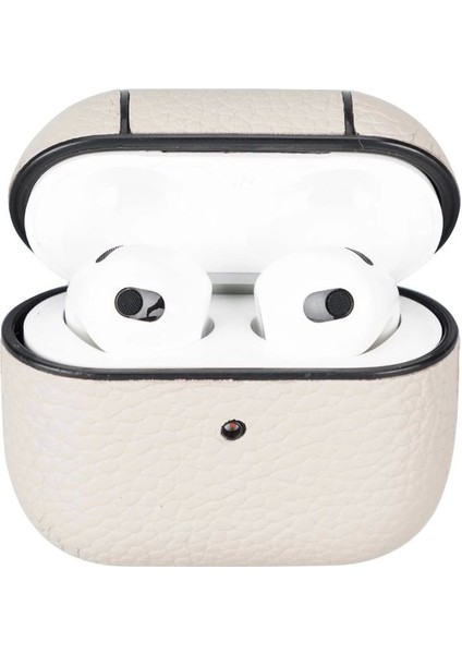 Apple Airpods 3.nesil Uyumlu Deri Kılıf Juni Erc3 Bej