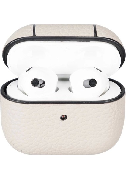 Apple Airpods 3.nesil Uyumlu Deri Kılıf Juni Erc3 Bej