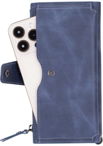 Lozan Hanger 6.5 Inch Uyumlu Deri Kartlıklı Kılıf Antik Mavi