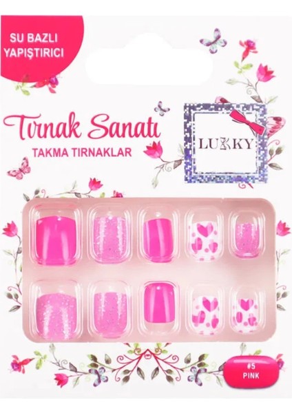 Lukky Kalp Baskılı Yapışkanlı Takma Tırnak Seti