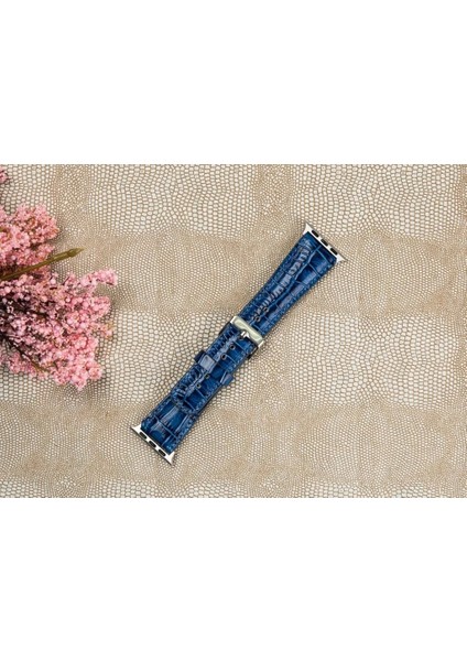Apple Watch Uyumlu Deri Kordon 42-44-45MM Croco YK07