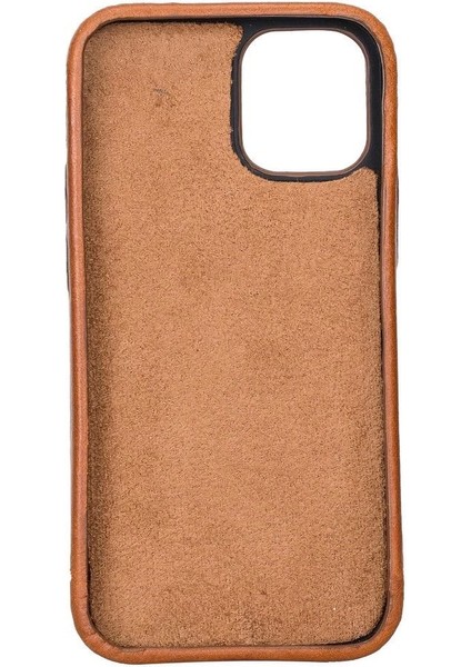 Apple iPhone 12 Mini Uyumlu Deri Arka Kapak Rock RST2EF Taba