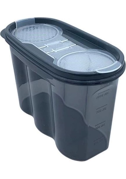 2 Kapaklı Ölçekli Erzak Saklama Kabı - 1,2 Litre - SA930