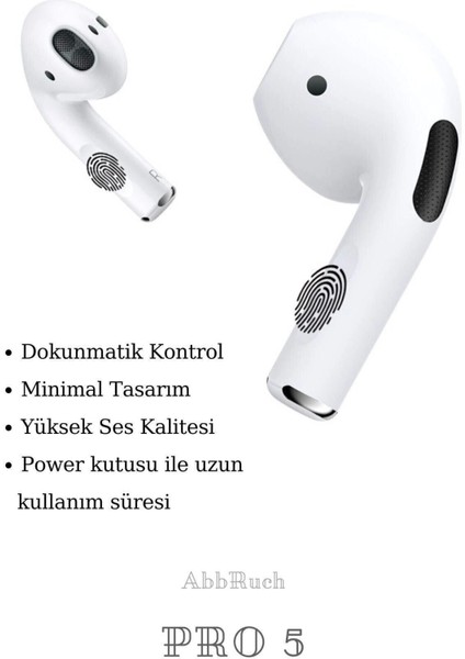 Pro 5 Ios Android Uyumlu Bluetooth Kulaklık Bluetooth Dokunmatik Mikrofonlu