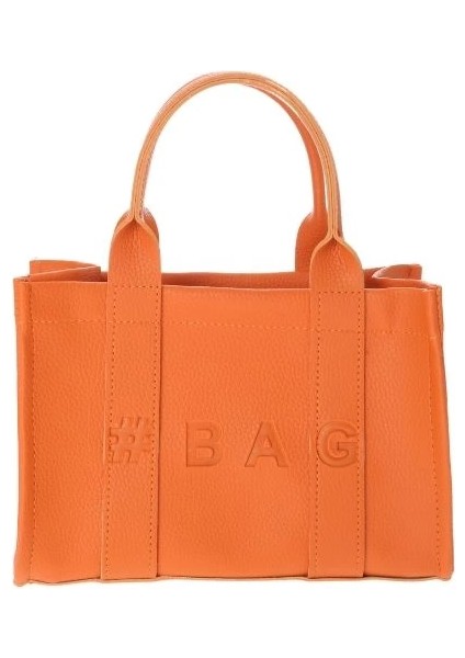Baghashtag Turuncu Deri Mini Tote Çanta