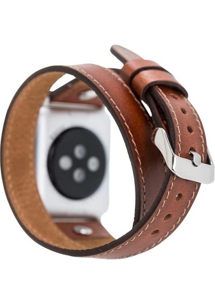 Apple Watch Uyumlu Deri Kordon 42-44-45MM Dt St RST2EF