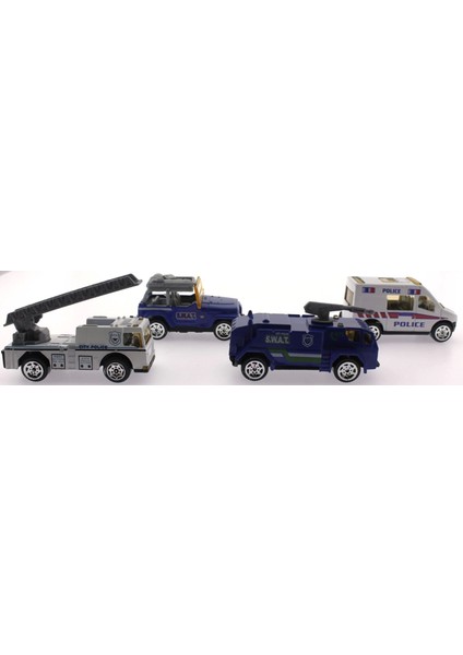 4'lü Die Cast Polis Seti