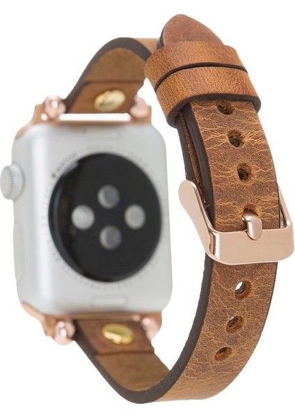Apple Watch Uyumlu Deri Kordon 38-40-41MM Gt G19 Taba