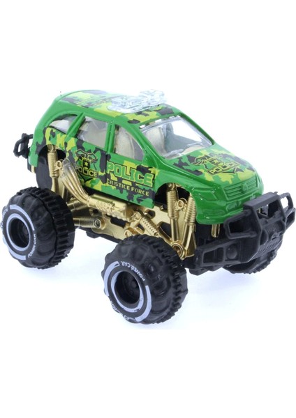 Çek Bırak Mini Off Road Yeşil Polis Aracı