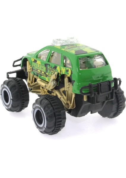 Çek Bırak Mini Off Road Yeşil Polis Aracı