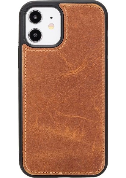 Apple iPhone 12 Uyumlu Deri Cüzdanlı Kılıf G19 Taba