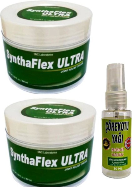 Syntha-Flex Sırt Diz Vücut Sızıları Için Masaj Bakım Kremi 100 ml x 2 Ad+Masaj Yağı ile 30 ml
