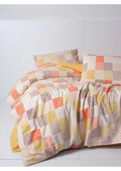 Cotton Box Flanel Nevresim Takımı Çift Kişilik Palm Hardal