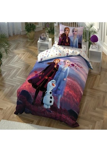 Taç Lisanslı Disney Frozen 2 Autumn Tek Kişilik Nevresim Takımı