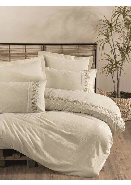 Cotton Box Cotton Keten Çift Kişilik Nevresim Takımı Darian