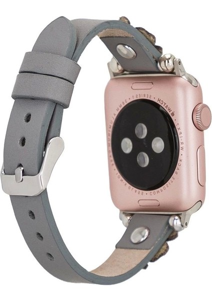 Apple Watch Uyumlu Deri Kordon Clover 38-40-41MM St Rst9