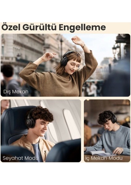 Life Q30 Lacivert Bluetooth Kafaüstü Kulaklık | Aktif Gürültü Engelleme, Kablosuz, 40 Saat Pil