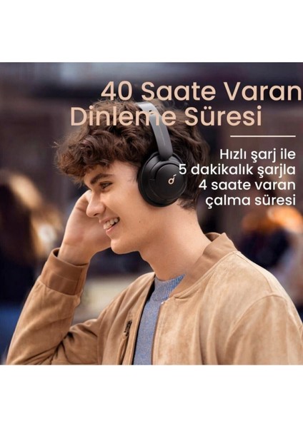 Life Q30 Lacivert Bluetooth Kafaüstü Kulaklık | Aktif Gürültü Engelleme, Kablosuz, 40 Saat Pil