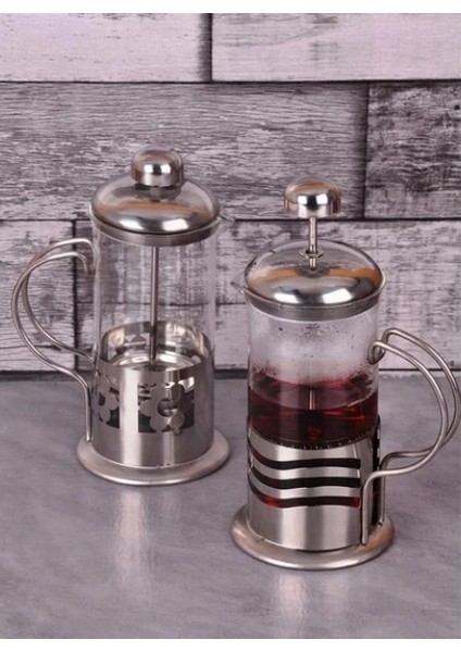Çelik Kulplu Cam French Press - 350 ml