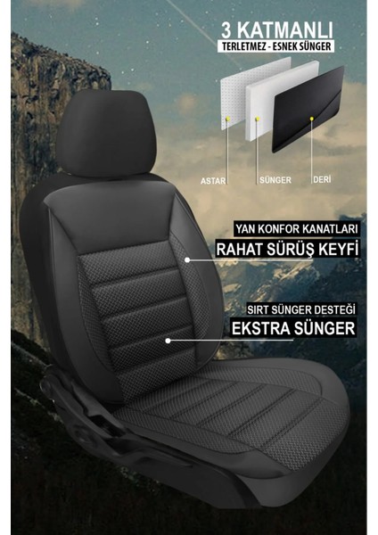 Nissan Note (Facelift 2017) Nismo S 1.6 (140 Hp) 2018 Uyumlu Jakar Oto Koltuk Kılıfı Siyah modelleri