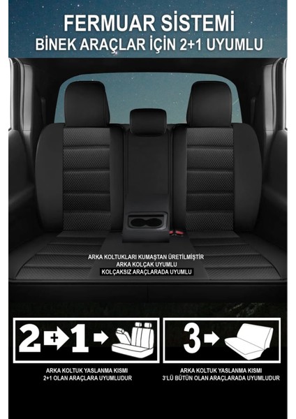 Nissan Qashqai 1.6 Tekna Executive 4x2 Glassroo 2011 Uyumlu Jakar Oto Koltuk Kılıfı Siyah indirimleri