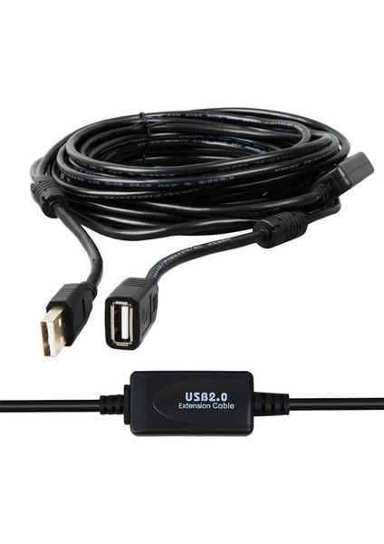 PM-11955 USB 2.0 Siyah Chipset 10 Metre USB Uzatma Kablosu