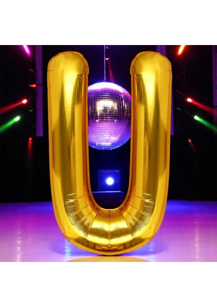 Vıp Yüksek Kalite 1 Metre Gold U Harfi Folyo Balon Gold U Harf Balon Helyum Gazına Uçan Balona Uygun