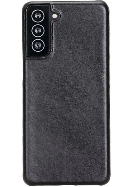 Samsung Galaxy S21 Plus Uyumlu Deri Arka Kapak Uj Rst1 Siyah