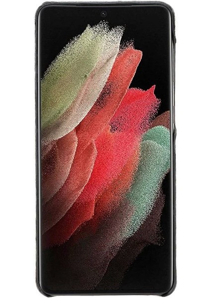 Samsung Galaxy S21 Plus Uyumlu Deri Arka Kapak Uj Rst1 Siyah