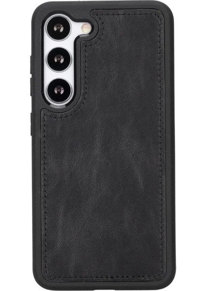 Samsung Galaxy S23 Uyumlu Deri Cüzdanlı Kılıf Rst1 Siyah
