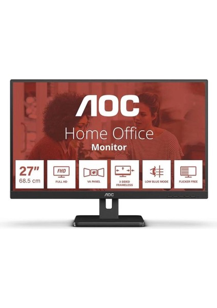 Aoc 27 Va 27E3UM/BK 4ms 75HZ Hdmı-Dp USB Ev Iş Monitörü