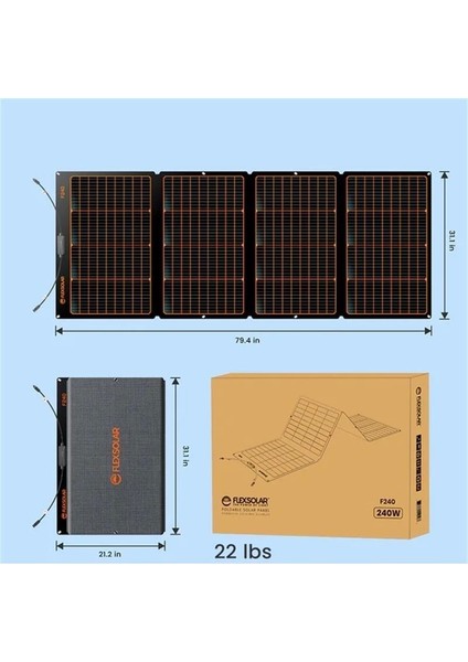 Flexsolar F240 Taşınabilir Güneş Paneli 240W