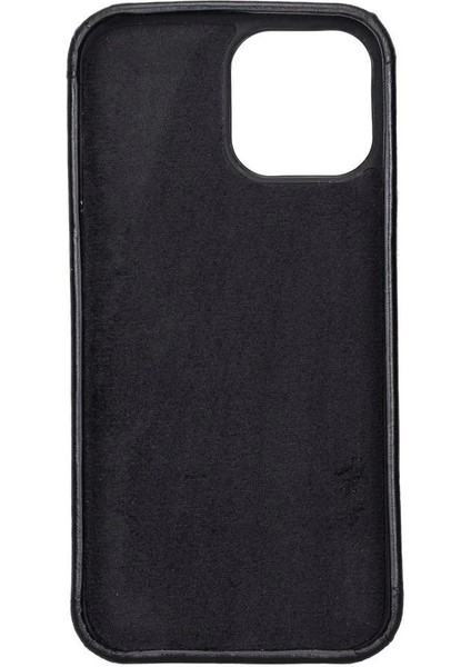 Apple iPhone 13 Pro Max Uyumlu Deri Arka Kapak Rock Rst1 Siyah