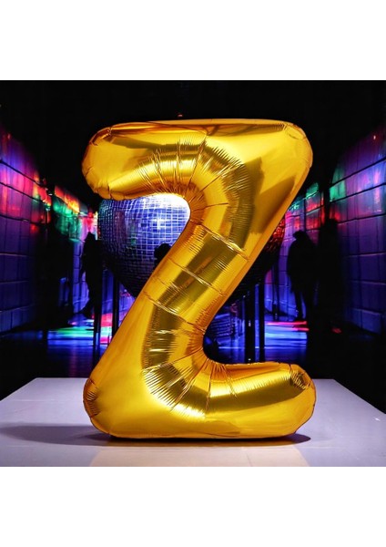 Vıp Yüksek Kalite 1 Metre Gold Z Harfi Folyo Balon Gold Z Harf Balon Helyum Gazına Uçan Balona Uygun