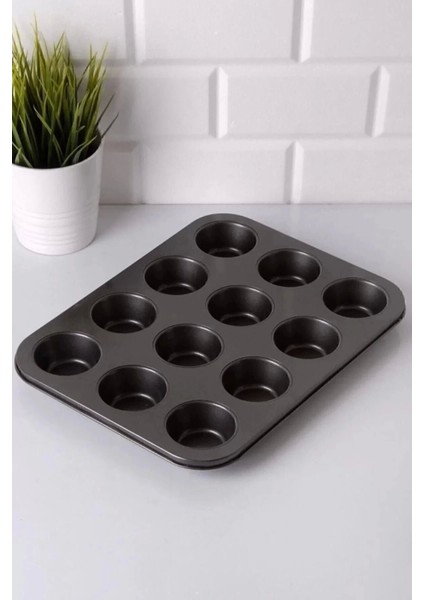12'li Yanmaz Yapışmaz Muffin Kek Kalıbı