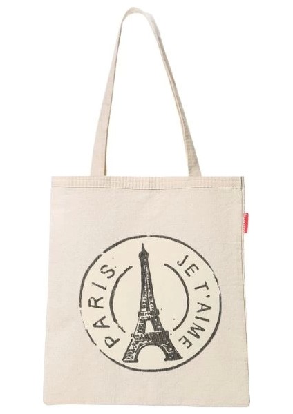 Baghashtag Paris Baskılı Bez Çanta