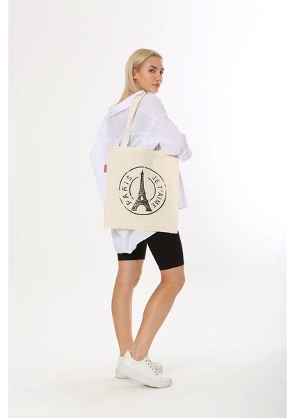 Baghashtag Paris Baskılı Bez Çanta