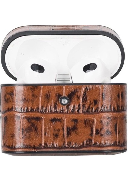 Casquet Apple Airpods 3.nesil Uyumlu Deri Kılıf Yk6 Taba
