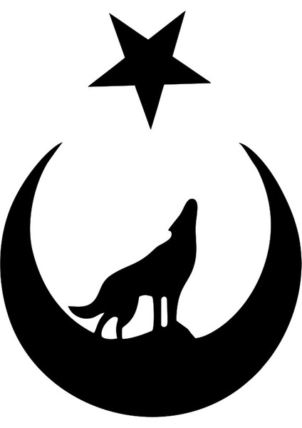 Bozkurt Türk Bağyrağı Sticker 17X17 cm Siyah