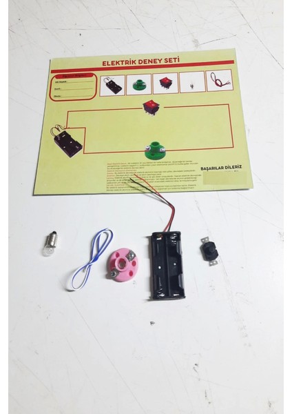 Okul Deney Seti - Elektrik Seti Ampul - Pil Yatağı - Duy -Düğme Seti (336336)