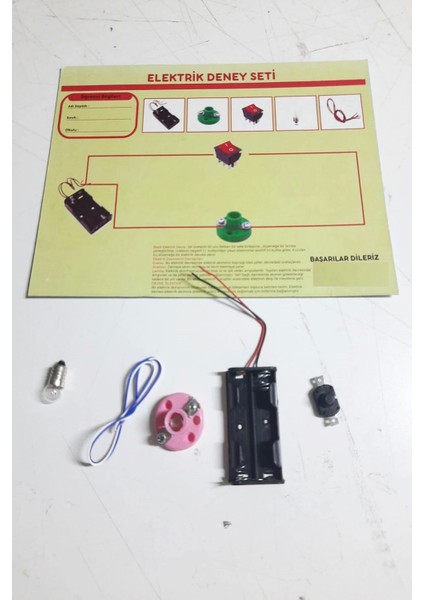 Okul Deney Seti - Elektrik Seti Ampul - Pil Yatağı - Duy -Düğme Seti (336336)