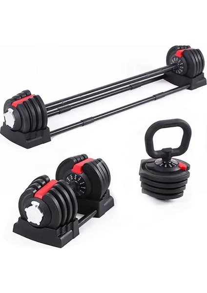 Ckspor Ayarlanabilir 3 In 1 Dumbell Ağırlık Seti Dambıl Halter Set Kettlebell 19-20 kg CKS171