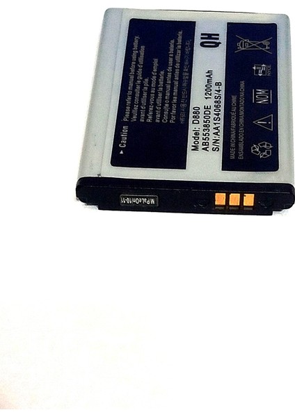 ESLIFETECH26AKSESUAR Samsung SGH-D880 Kızaklı Telefona Uyumlu AB553850DE Kodlu 1200 Mah Batarya