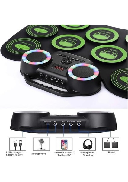 Hsyn G600R 9 Ped Elektronik Roll Up Davul Kiti Akdenizpos Yeni