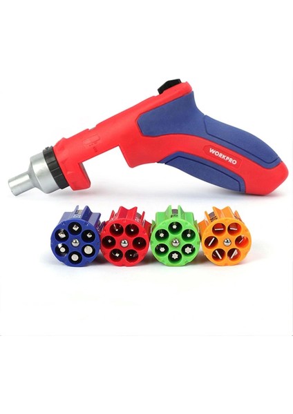 Workpro WP221048 24 Parça Profesyonel Cr-V Kabzalı Cırcırlı Bits Tornavida Seti + Kemer Askılı Bez Taşıma Çantası fiyatları