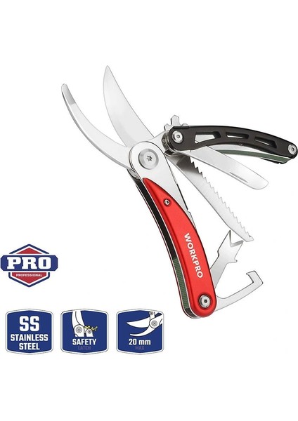Workpro WP382005 4 In 1 Çok Fonksiyonlu Bağ Bahçe Dal Budama Makası
