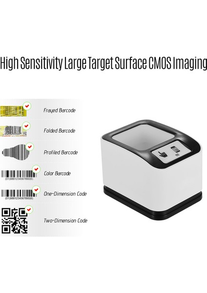 2200 1d/2d/qr Barkod Tarayıcı Cmos Görüntü Masaüstü Barkod Okuyucu USB Çok Yönlü Ekran Barkod Tarayıcı (Yurt Dışından)