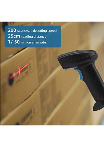 1d Barkod Tarayıcı El Tipi USB Kablolu Barkod Okuyucu Manuel Tetikleme/otomatik Sürekli Tarama Desteği Kağıt Kodu Windows Android Mac ile Uyumlu Süpermarket Perakende Mağaza Kütüphane (Yurt Dışından)